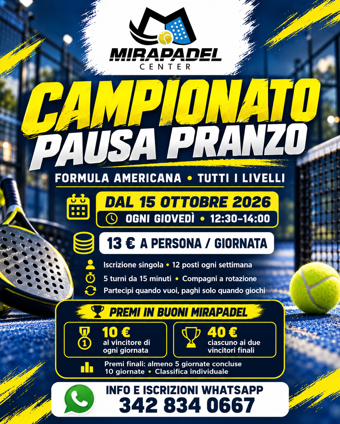 Locandina campionato Pausa Pranzo